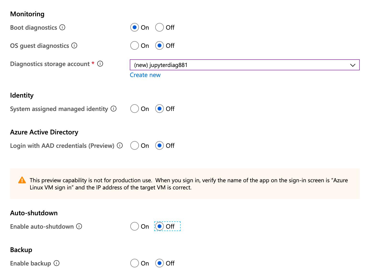 Choose VM Backup