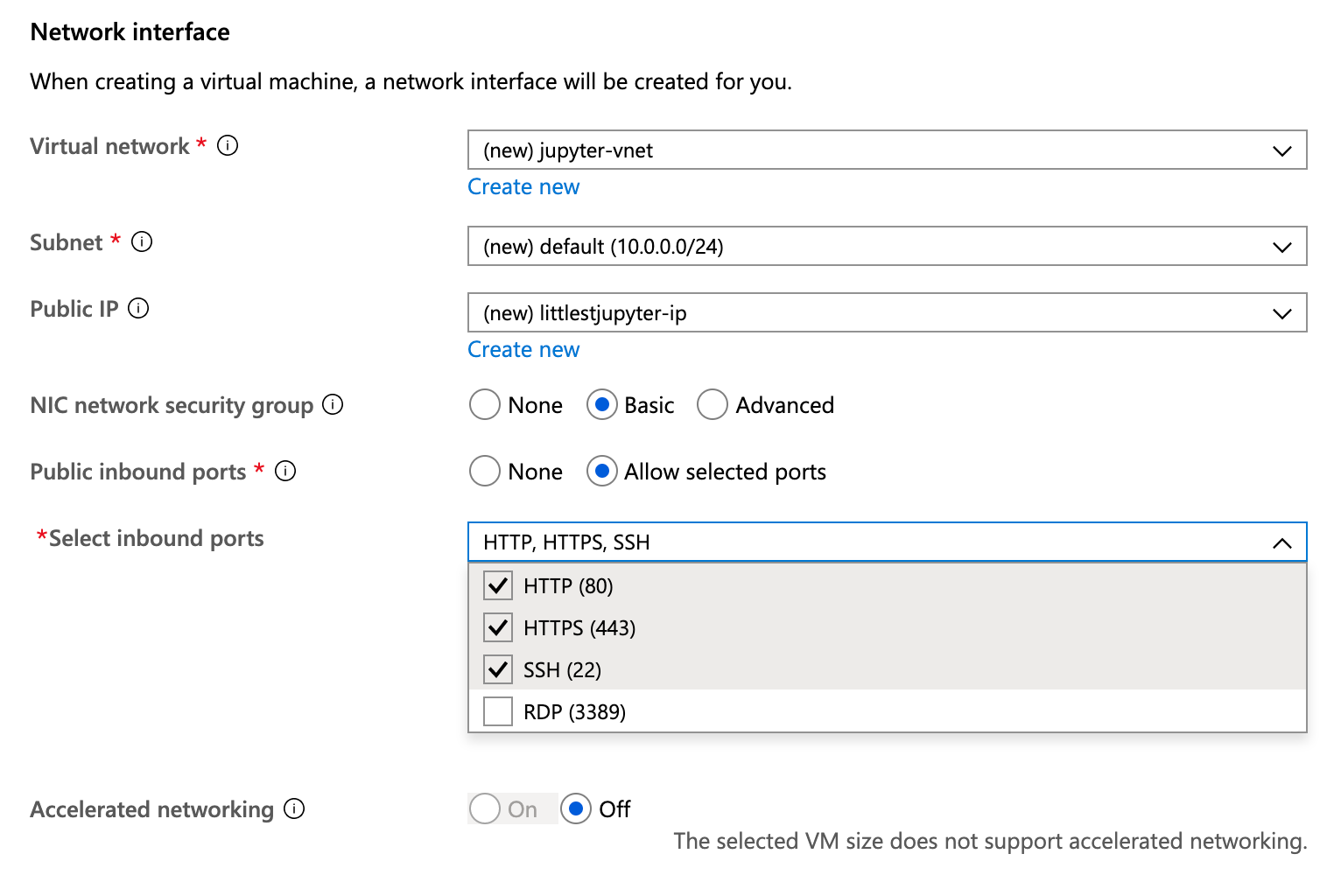 Choose networking ports